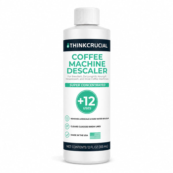 Think Crucial Professional Strength Citric Acid Coffee Machine Descaler – 12 FL OZ – Up to 12 Uses – Universal Concentra