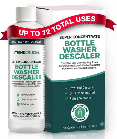 Think Crucial 6oz Bottle Washer Descaler for Momcozy, Baby Brezza, 72 Uses