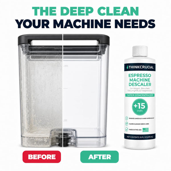 Think Crucial 15-Use Espresso Machine Descaler for Ninja Luxe Café NCCA1000, CFP451, CFP301 — 45% Acid Concentrate — 64%