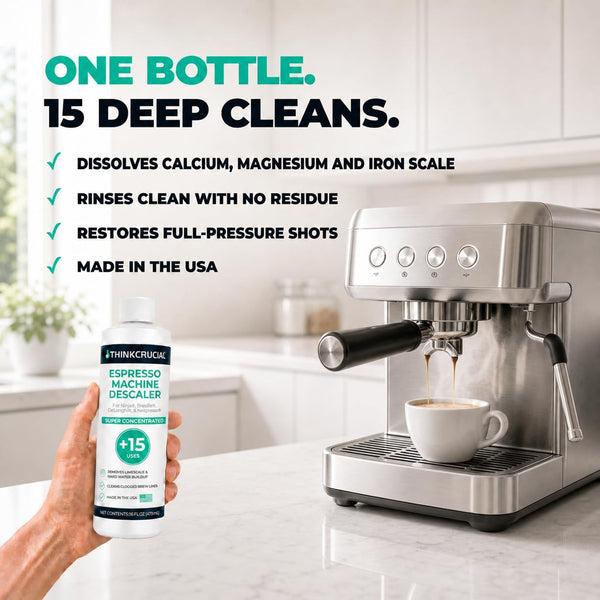 Think Crucial 15-Use Espresso Machine Descaler for Ninja Luxe Café NCCA1000, CFP451, CFP301 — 45% Acid Concentrate — 64%