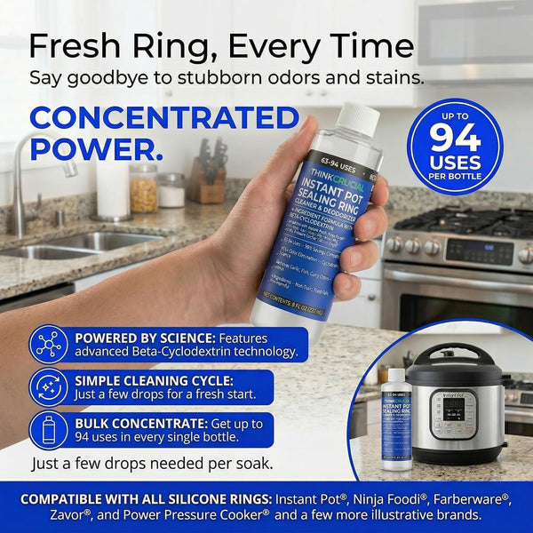Think Crucial Instant Pot Sealing Ring Cleaner Deodorizer – 63–94 Uses, 98% Savings vs Leading Brands – B — image 5