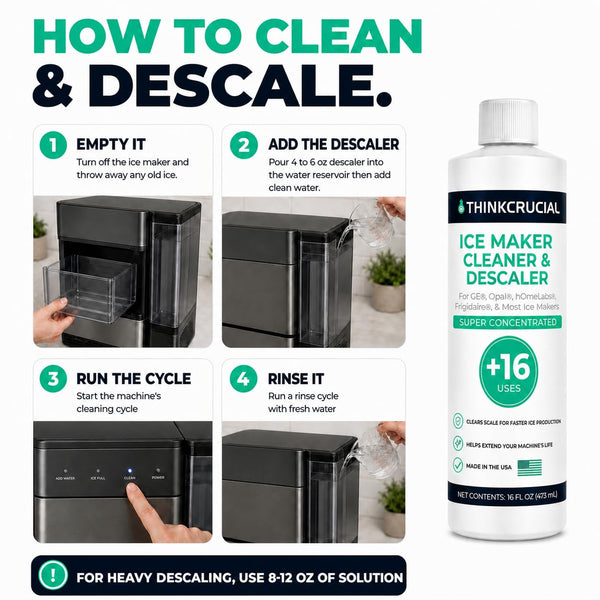 Think Crucial Ice Maker Cleaner for GE Opal, Frigidaire - 16 Uses - 16 oz — image 5