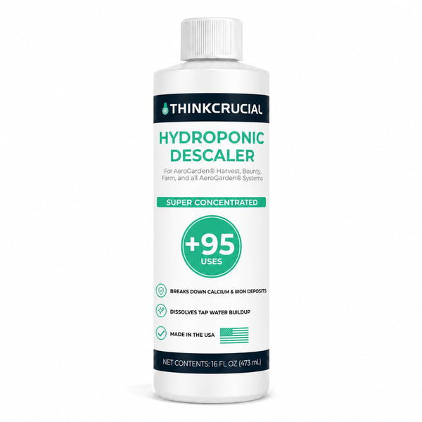 Think Crucial AeroGarden Hydroponic Descaler Concentrate – Removes Mineral Scale & Hard Water Buildup – 95 Uses – Compat