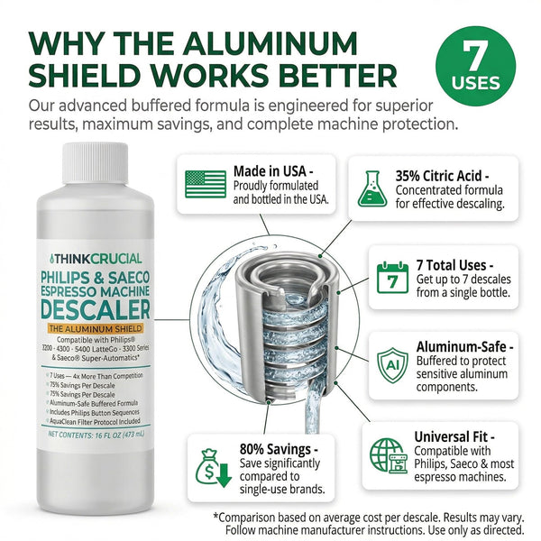 Think Crucial 7-Use Descaler for Philips 3200 4300 5400 LatteGo & Saeco – EP3241 EP4321 EP5441 – 35% Citr — image 3