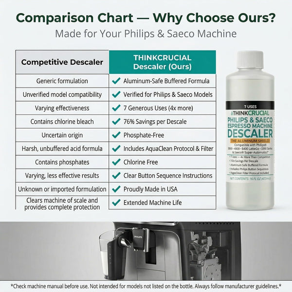 Think Crucial 7-Use Descaler for Philips 3200 4300 5400 LatteGo & Saeco – EP3241 EP4321 EP5441 – 35% Citr — image 7