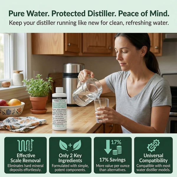 Think Crucial Water Distiller Descaler Liquid — Compatible with H2O Labs, Megahome, Waterwise, VEVOR, Dur — image 2