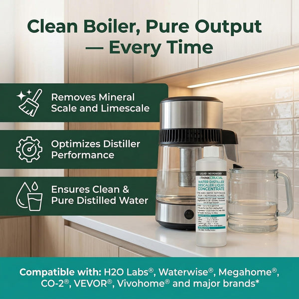 Think Crucial Water Distiller Descaler Liquid — Compatible with H2O Labs, Megahome, Waterwise, VEVOR, Dur — image 4