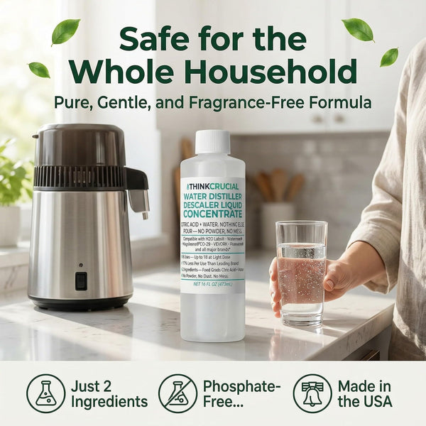 Think Crucial Water Distiller Descaler Liquid — Compatible with H2O Labs, Megahome, Waterwise, VEVOR, Dur — image 6
