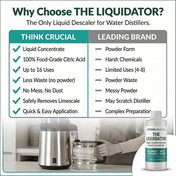 Think Crucial Water Distiller Descaler Liquid — Compatible with H2O Labs, Megahome, Waterwise, VEVOR, Dur — image 7