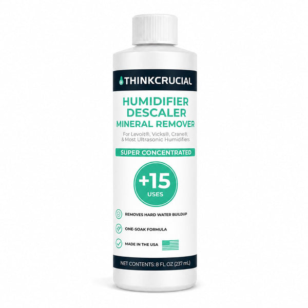 Think Crucial Humidifier Descaler – Clears White Dust – 15 Uses – Compatible with Levoit, Vicks, Crane - 8 fl oz