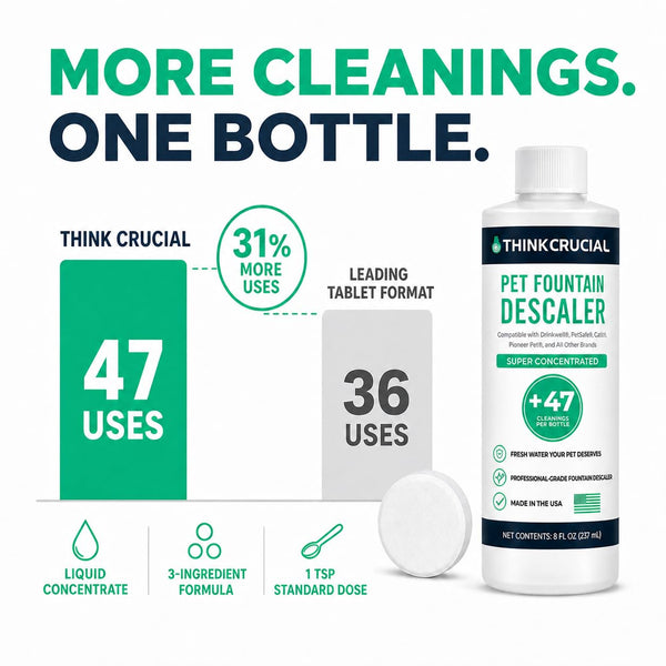 Think Crucial Humidifier Descaler – Clears White Dust – 15 Uses – Compatible with Levoit, Vicks, Crane - 8 fl oz