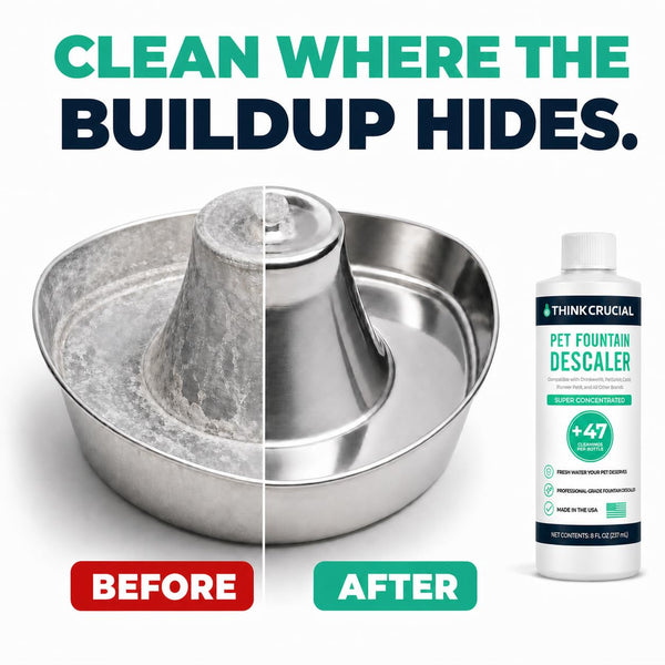 Think Crucial Pet Fountain Descaler, 25% Citric Acid, Up to 47 Uses, 8 oz