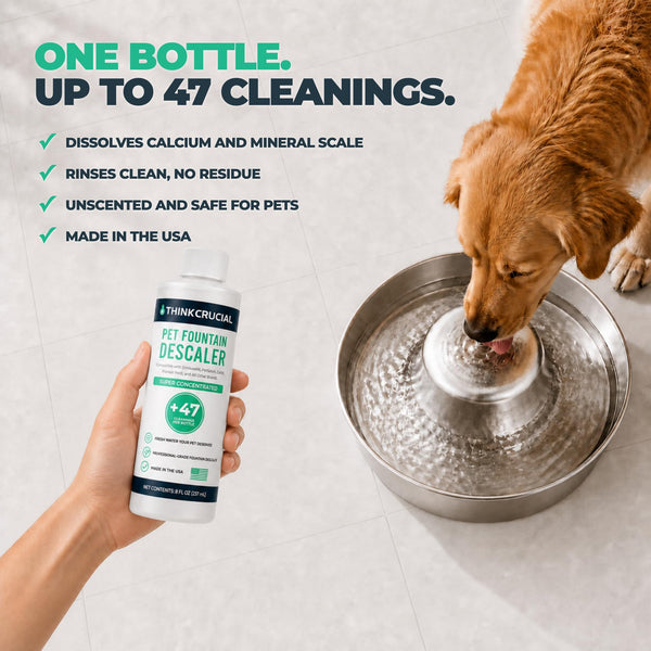 Think Crucial Pet Fountain Descaler, 25% Citric Acid, Up to 47 Uses, 8 oz