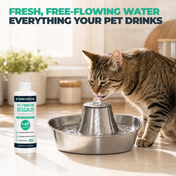 Think Crucial Pet Fountain Descaler, 25% Citric Acid, Up to 47 Uses, 8 oz