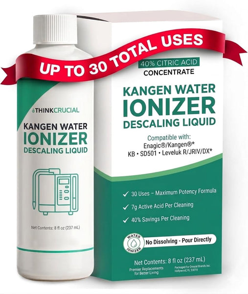 Think Crucial Water Ionizer Descaling Liquid – 40% Citric Acid, 15 Uses – Compatible with Enagic's Ioniza