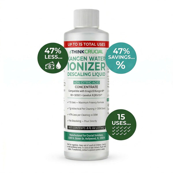 Think Crucial Water Ionizer Descaling Liquid – 40% Citric Acid, 15 Uses – Compatible with Enagic's Ioniza — image 2