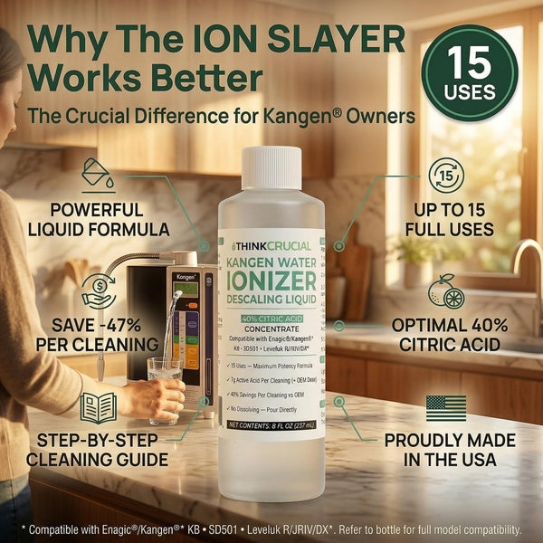 Think Crucial Water Ionizer Descaling Liquid – 40% Citric Acid, 15 Uses – Compatible with Enagic's Ioniza — image 4
