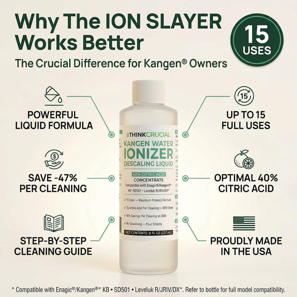 Think Crucial Water Ionizer Descaling Liquid – 40% Citric Acid, 15 Uses – Compatible with Enagic's Ioniza — image 5