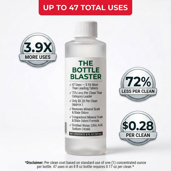 Think Crucial Bottle Blaster - 47-Use Water Bottle Cleaning Concentrate - Made in USA - Compatible with S — image 7
