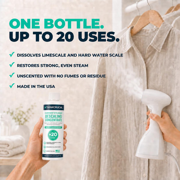 Think Crucial Garment Steamer Descaler – Limescale & Mineral Buildup Remover – Compatible with Jiffy J-2000, J-4000, Con