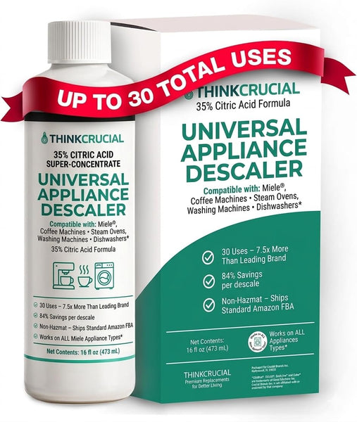 Think Crucial Universal Descaling Concentrate Compatible with Miele Coffee Machines, Steam Ovens, Washers, Dishwashers –