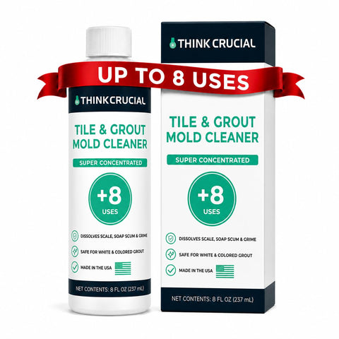 Think Crucial 8-Use Tile, Grout & Caulk Cleaner Concentrate, Bleach Free, Citric Acid, 8 fl oz