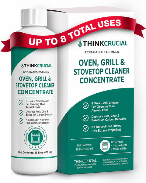 Think Crucial Heavy Duty Oven Cleaner Concentrate, Grill Grate & Stovetop Safe, Fume Free, 16 oz