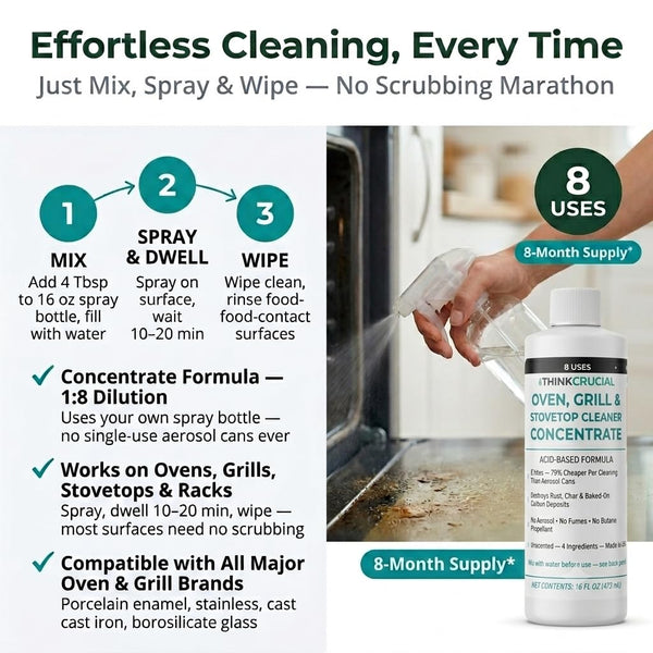Think Crucial Heavy Duty Oven Cleaner Concentrate, Grill Grate & Stovetop Safe, Fume Free, 16 oz — image 3