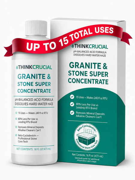 Think Crucial Granite & Marble Countertop Cleaner Concentrate, Stone Safe, 240 oz RTU, 16 fl oz