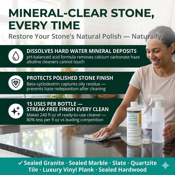 Think Crucial Granite & Marble Countertop Cleaner Concentrate, Stone Safe, 240 oz RTU, 16 fl oz — image 4
