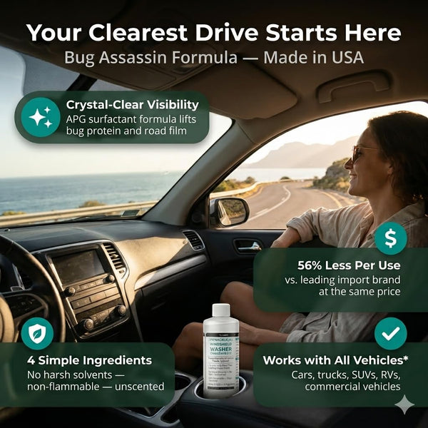 Think Crucial 16-Use Windshield Washer Fluid Concentrate, Bug & Road Film Cleaner, USA-Made, 8oz — image 7
