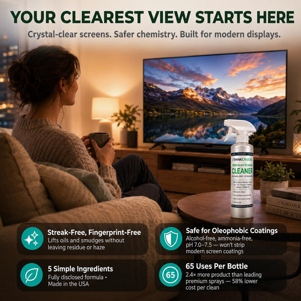 Think Crucial Screen Cleaner Spray for TV Computer Monitor Laptop Tablet Phone, Alcohol-Free, 8oz — image 8