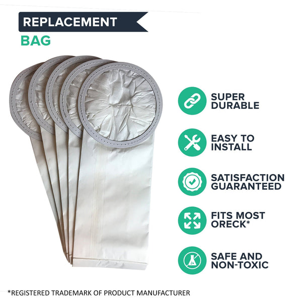 20pk Replacement 6 Qt Bags, Fits Oreck Commercial Backpack Vacuums, Compatible with Part PKBP10