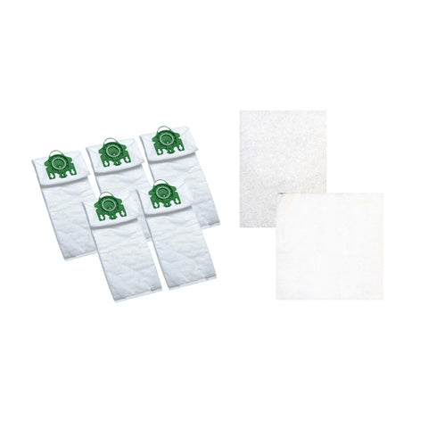 5pk Replacement U Cloth Bags & 2 Filters, Fits Miele, Compatible with Part 07282050 & SAC-30