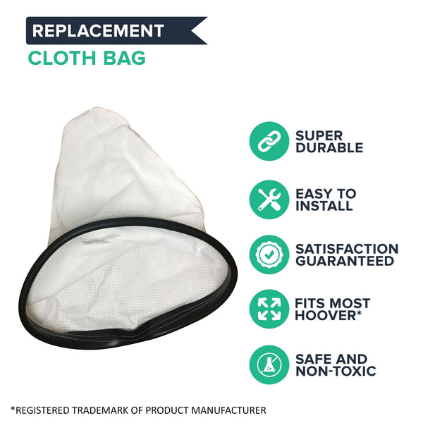 Replacement Filter & Cloth Reusable Vacuum Bag, Fits Hoover C2401 Backpack Vac, Compatible with Part 2KE2105000 2-KE2105-000, Washable & Reusable
