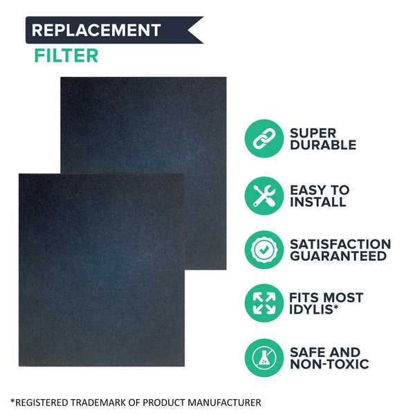 Crucial Air D Carbon Filter Replacement Parts Compatible With Idlyis Part # IAF-H-100C - HEPA Air Purifier Filter Fits Models IAP-10-200, IAP-10-280 - Reduce Bacteria, Vac Filters - Bulk (2 Pack)