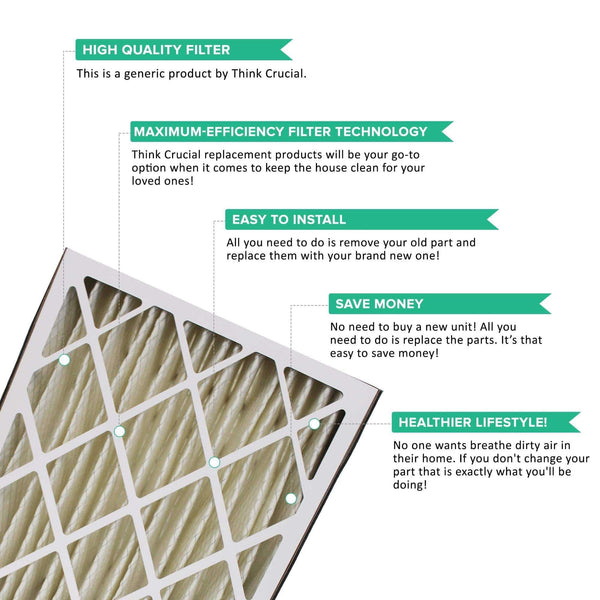 2pk Replacement 20x25x5 MERV-8 Pleated HVAC Filters, Fits GeneralAire