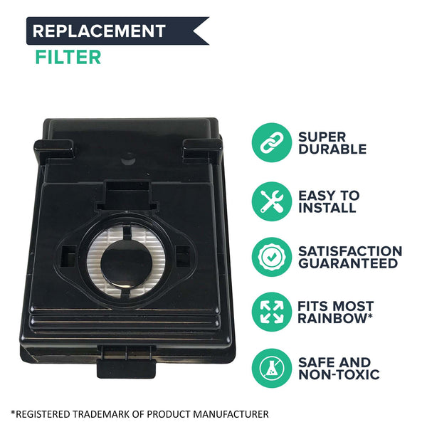 Replacement HEPA Style Filter, Fits Rainbow Rexair E2, Compatible with Part R12179, R12647B