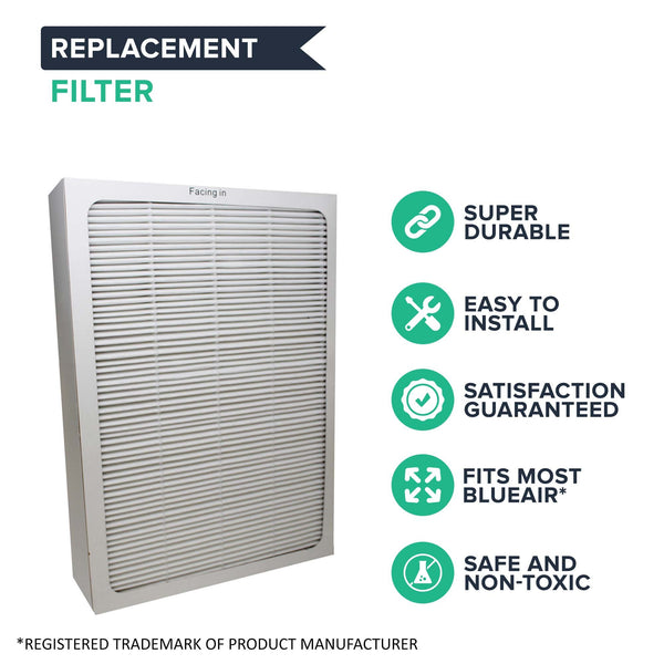 Crucial Air Compatible Replacement Air Purifier Filters with Built-In Odor Neutralizing Particle Pre-Filter, Designed to Fit ALL Blueair brand 500 & 600 Series - Bulk (6 Pack)