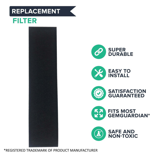 Replacement Air Purifier Filter Compatible With GermGuardian Filter Part # FLT5000, FLT5111. Models AC5000. Measures 20.5 in X 5.5 in X 2 in