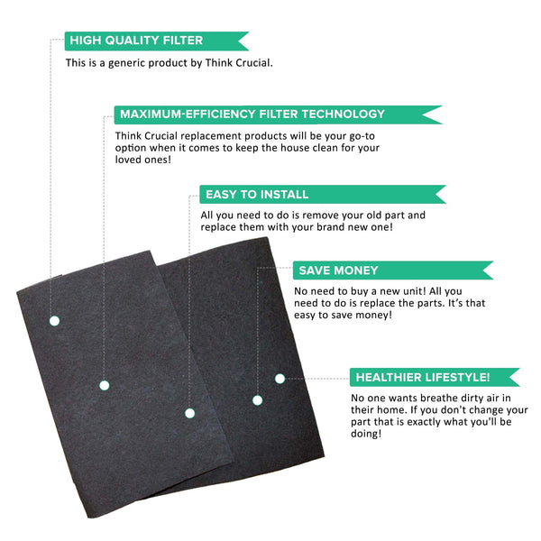Replacement Air Purifier Filter and Carbon Filters Compatible with Hunter® Brand Filter Part # 30901, 30903, 30907, 30958, 30959, 30963, Models 30710, 30711, 30730