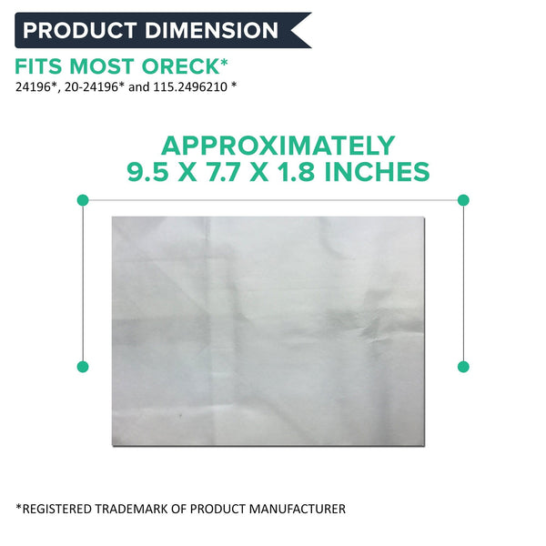 Replacement Bags, Fits Oreck Quest MC1000 Canisters, Compatible with Part PK12MC1000