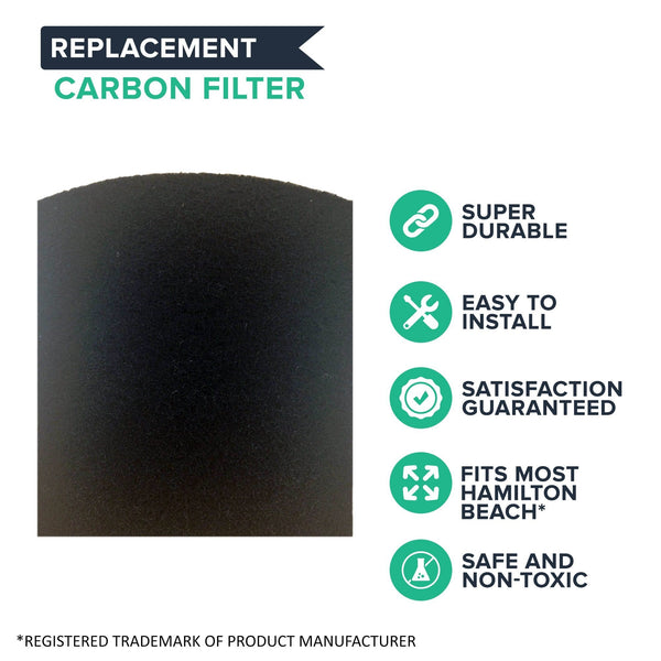 Crucial Air Replacement Carbon Filters Compatible With Hamilton Beach True Air Filter Parts - 5.5'' x 5'' x 2'' - Part # 04290 04290G 04291G 04294G 04230FS 04230G 04234G Models 04530GM, 04532GM(6 Pack)