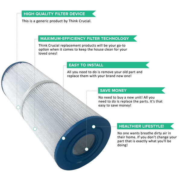 4pk Replacement Pool Filters, Fits Unicel C-4326, Pleatco PRB25-IN, Filbur FC-2375 & Rainbow Dynamic 25