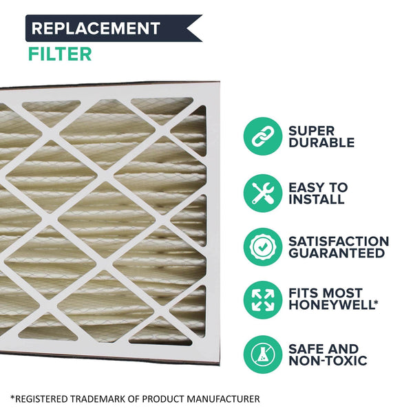 2pk Replacement 20x25x5 MERV-8 HVAC Furnace Filters, Fits Honeywell F100, F200 & SpaceGard, Compatible with Part FC100A1037