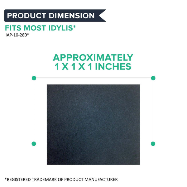 Crucial Air D Carbon Filter Replacement Parts Compatible With Idlyis Part # IAF-H-100C - HEPA Air Purifier Filter Fits Models IAP-10-200, IAP-10-280 - Reduce Bacteria, Vac Filters - Bulk (1 Pack)