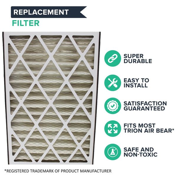 3PK Replacement Air Filters Pleated Furnace Filter Parts Compatible With Trion Air Bear Part# 255649-101, Merv 8, 16 in x 25 in x 3 in