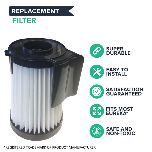 Crucial Vacuum Air Filter Replacement Parts - Compatible With Eureka Vacs Part # 62731 62396 - High Performing, Compact, Durable Filters Fit Optima Series Models DCF-10, DCF-14 - Home Use (1 Pack)