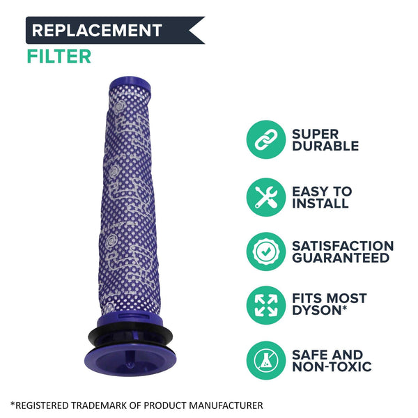 Replacement Washable & Reusable Pre Filter, Fits Dyson V6, Compatible with Part 965661-01