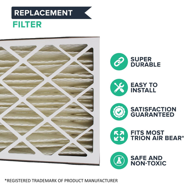 Crucial Air Replacements Compatible with Trion Air Bear 20x25x5 Pleated Furnace Air Filter Fits 255649-102, Merv 8
